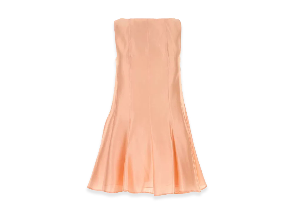 KHAITE Women's Twill Mags Mini Dress "Orange/Peach"