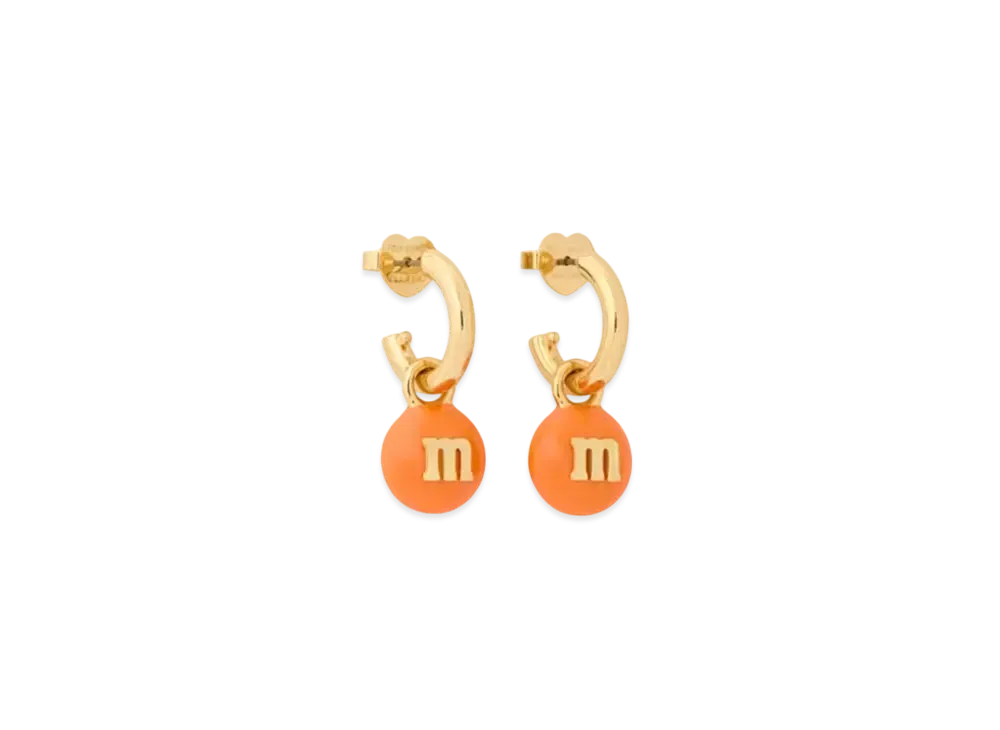 M&M's x katespade New York Charm Huggie "Orange/Gold"
