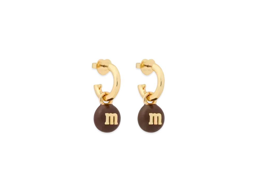 M&M's x katespade New York Charm Huggie "Brown Multi"