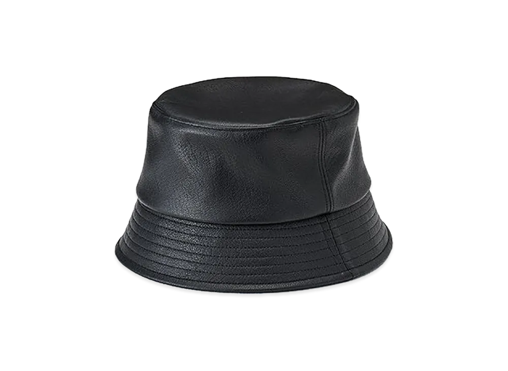 KIJIMA TAKAYUKI Goat Leather Bucket Hat "Black"