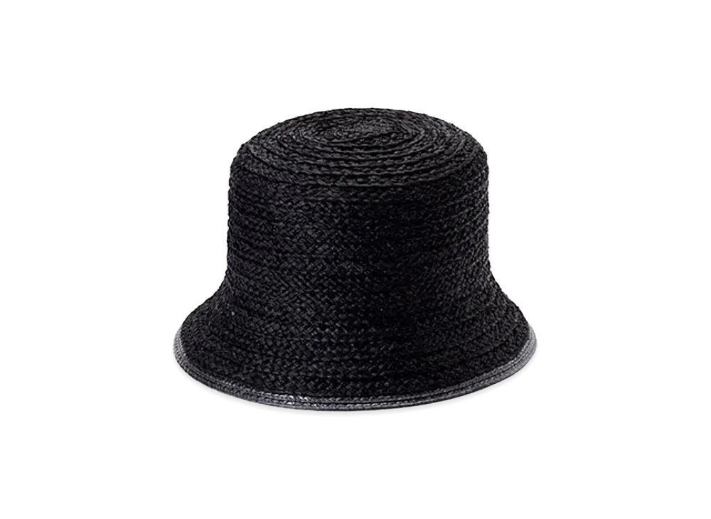 KIJIMA TAKAYUKI Raffia Bucket Hat "Black"