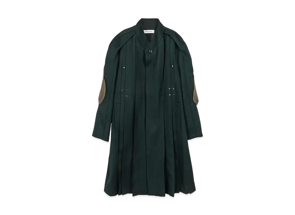 KIKO KOSTADINOV Deultum Pleated Coat "Hunter Green / Taupe"