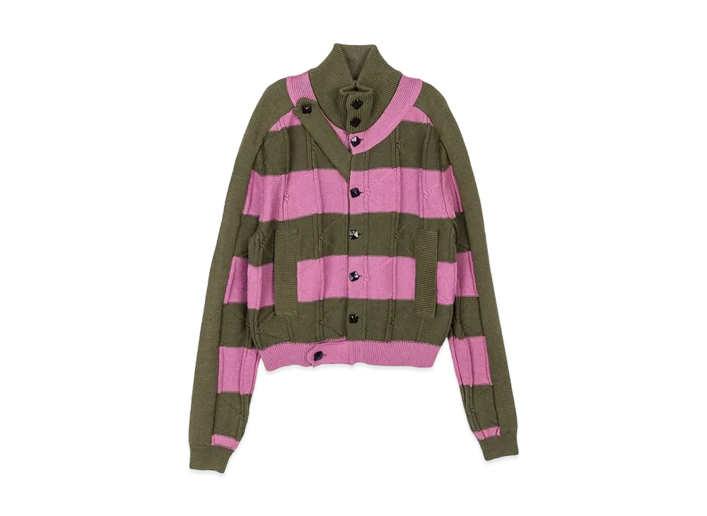 KIKO KOSTADINOV Merli Twinset Cardigan "Khaki / Rose Pink"