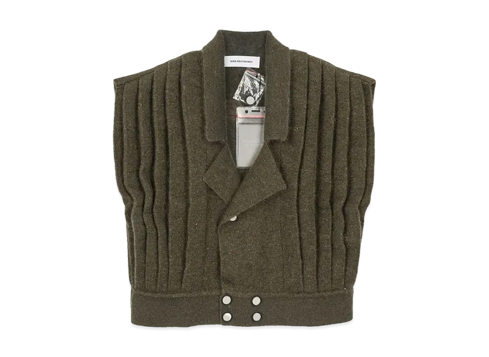 KIKO KOSTADINOV Orson Knitted Vest "Shiny Army Green"