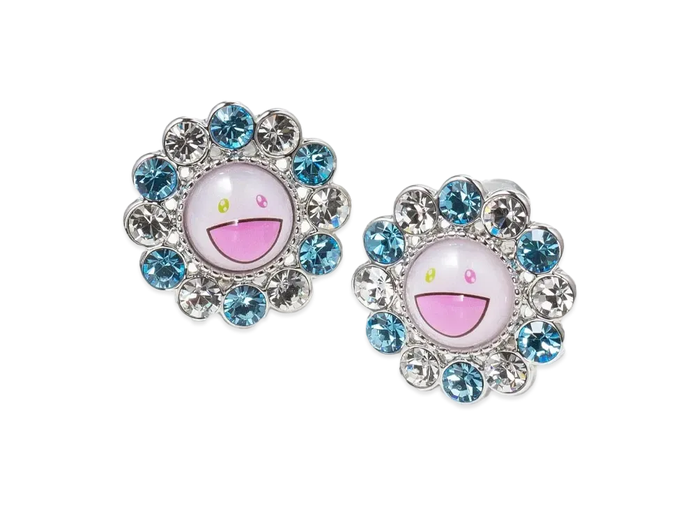 Takashi Murakami x Liquem Flower Earrings "Blue/White"