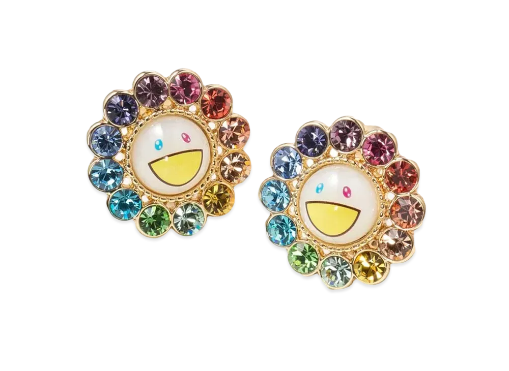 Takashi Murakami x Liquem Flower Earrings "Rainbow"