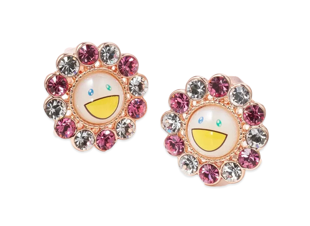 Takashi Murakami x Liquem Flower Earrings "Pink/White"