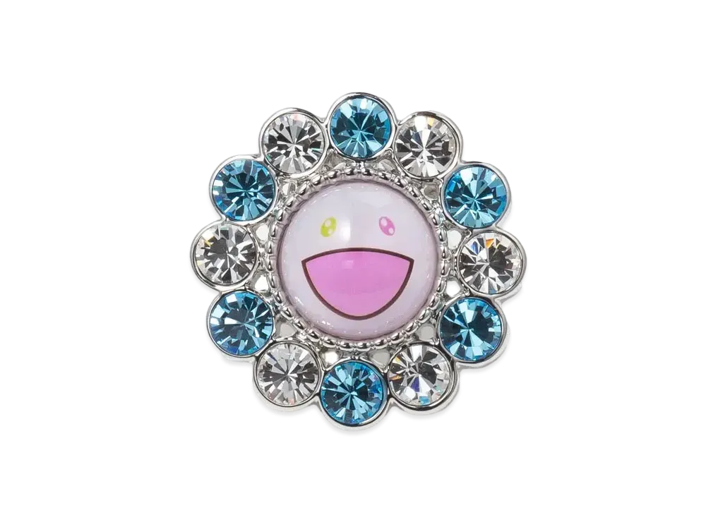 Takashi Murakami x Liquem Flower Pins "Blue/White"