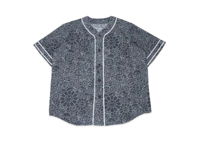 Takashi Murakami Flowers & Skulls Jacquard Denim Base Ball shirt "Gray"