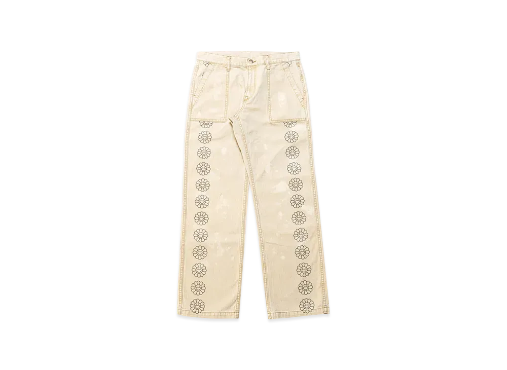 Takashi Murakami TMKK Damaged Baker Pants "Beige Herringbone"