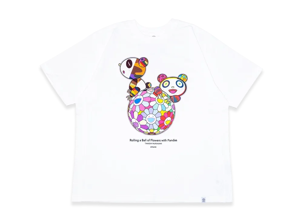 Takashi Murakami Rolling A Ball Of Flowers With Pandas T-Shirt "White"
