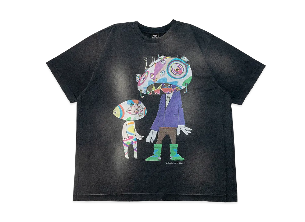 Takashi Murakami Unfamiliar People Blue Jacket Damaged Tshirts "Black"