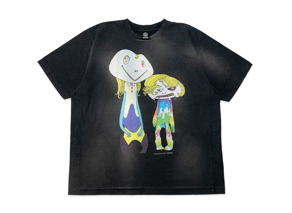 Takashi Murakami Unfamiliar People Yellow Hair Damaged Tshirts "Black"