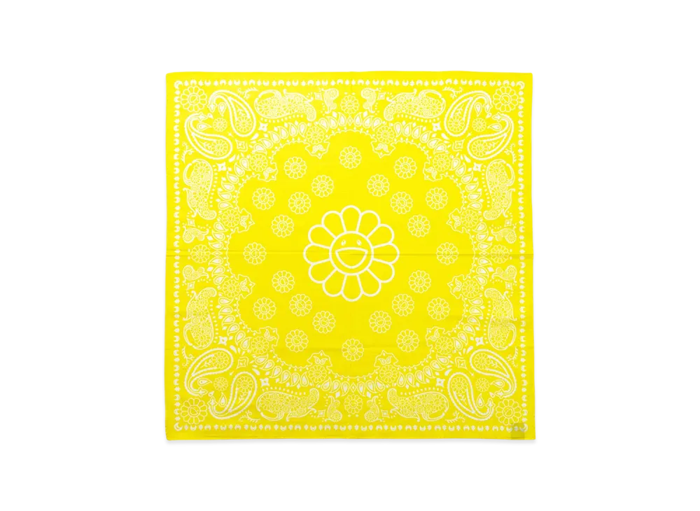 Takashi Murakami Flower Paisley Bandana Large "Yellow"