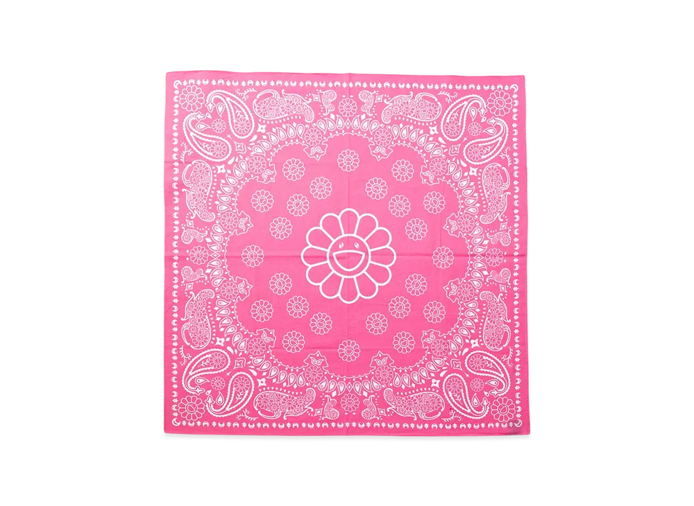 Takashi Murakami Flower Paisley Bandana Large "Pink"