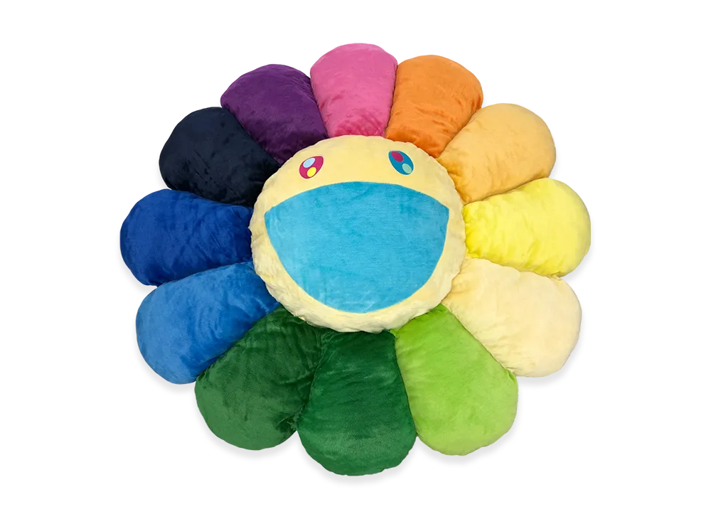 Takashi Murakami Flower Cushion 2m "Rainbow/White"