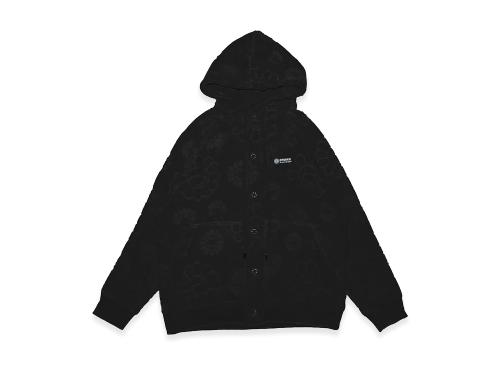 Takashi Murakami Flower Jacquard Pile Hoodie "Black"