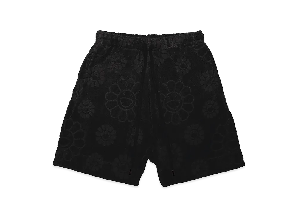 Takashi Murakami Flower Jacquard Pile Short Pants "Black"