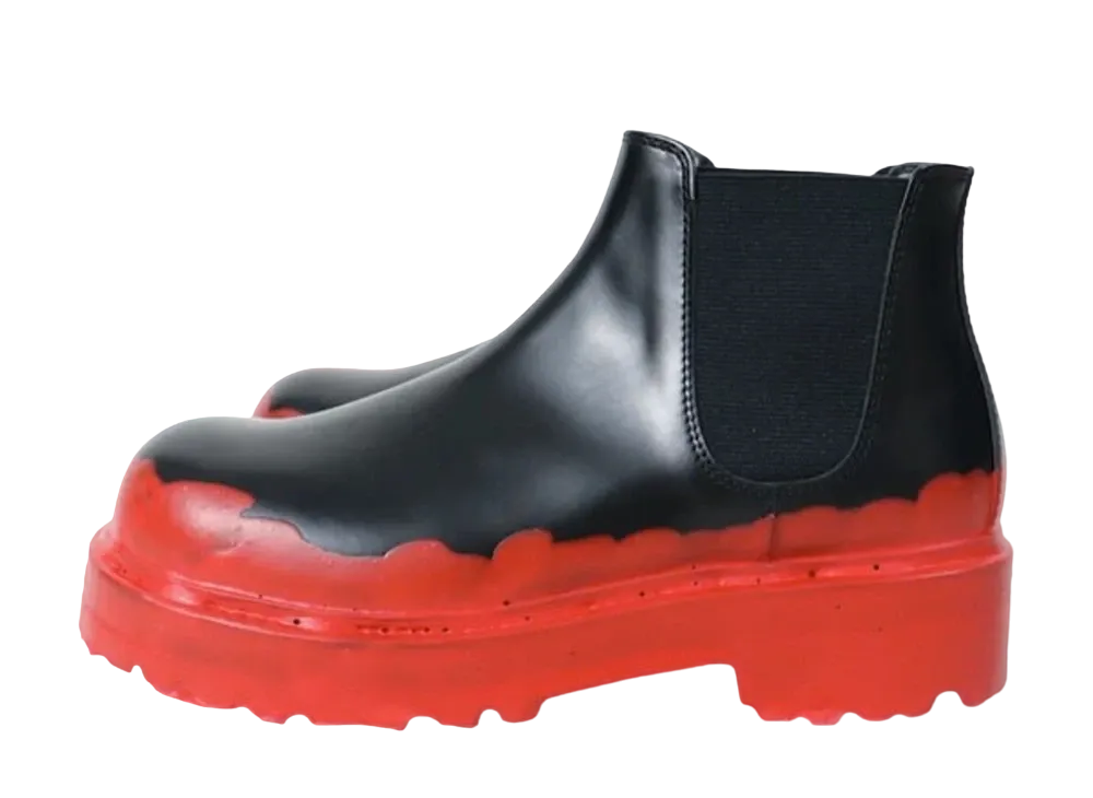 KIDS LOVE GAITE Dip Boots Rubber "Black/Red"