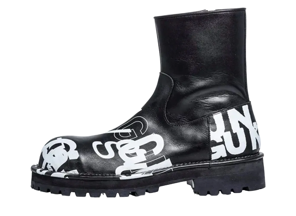 KIDS LOVE GAITE x Takahiromiyashitathesoloist. Side Zip Boots Cow Leather "Black"