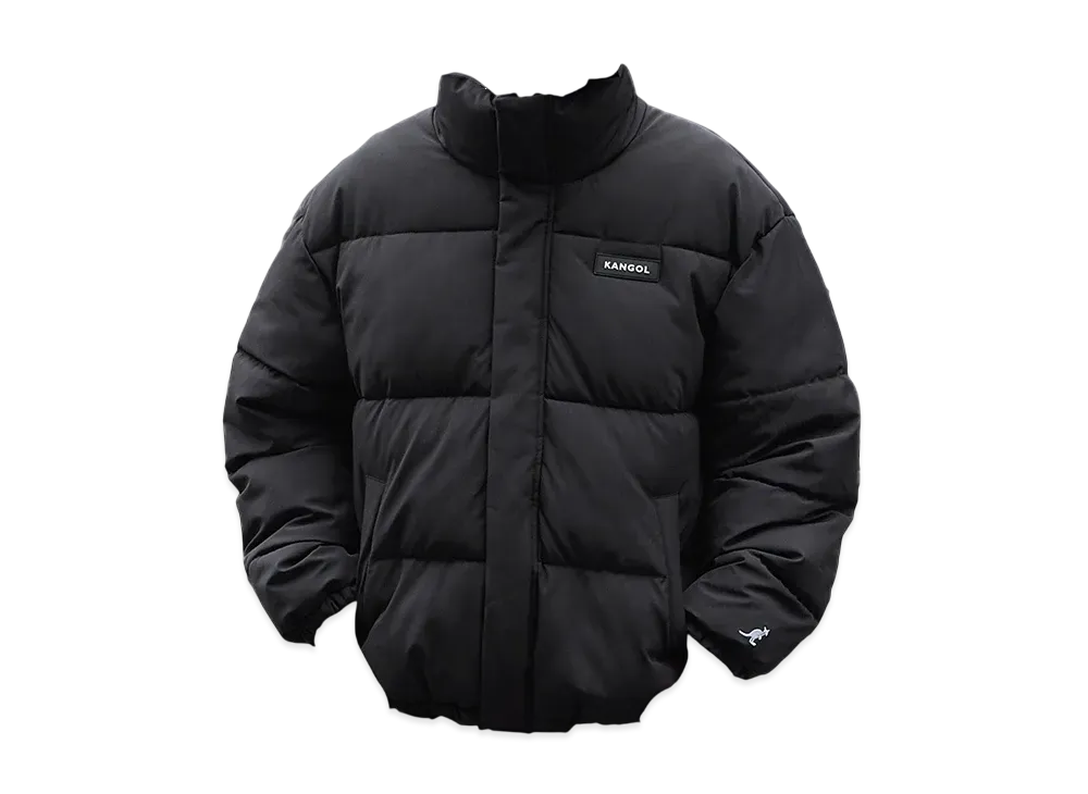 KANGOL Big Silhouette Rubber Name High Neck Volume Sleeve Padded Jacket "Black"