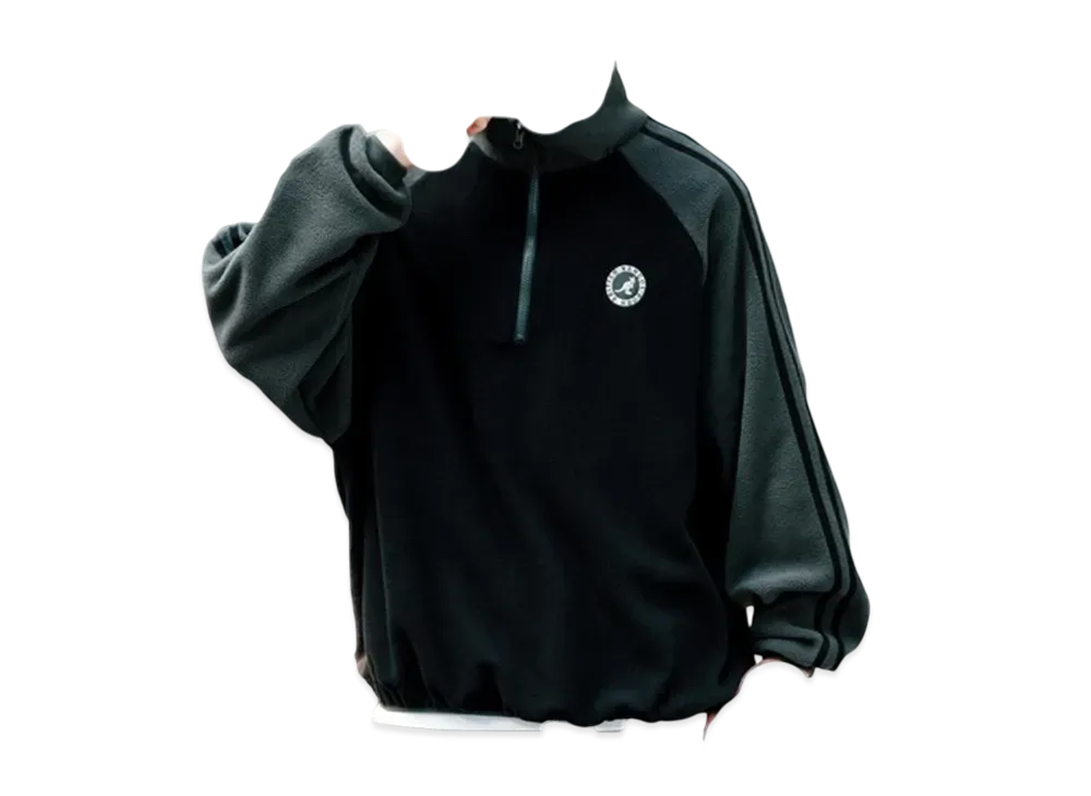 KANGOL Rocky Monroe Exclusive Micro Fleece Half Zip Sweatshirt "Black2"