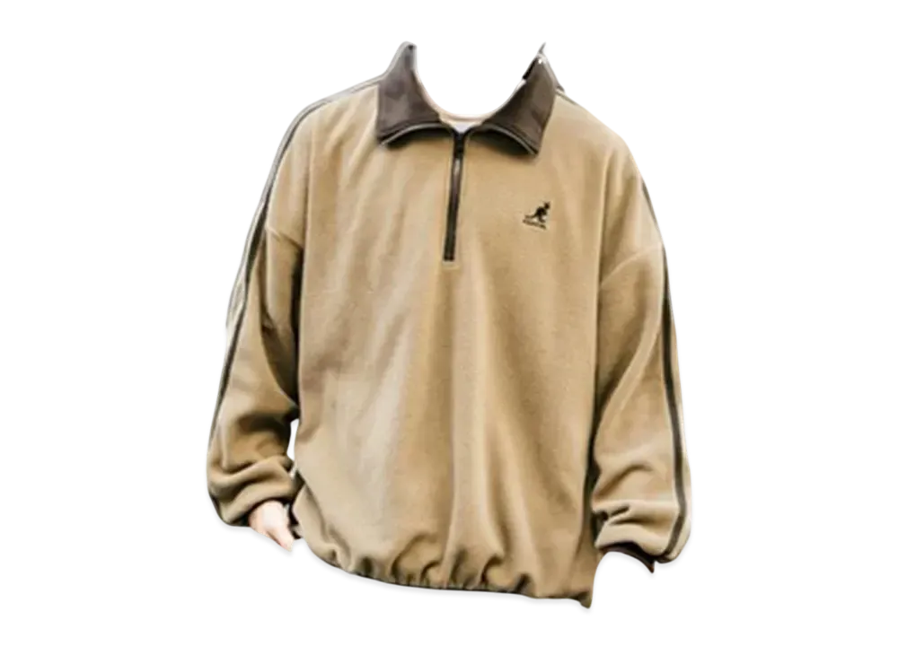 KANGOL Rocky Monroe Exclusive Micro Fleece Half Zip Sweatshirt "Beige2"