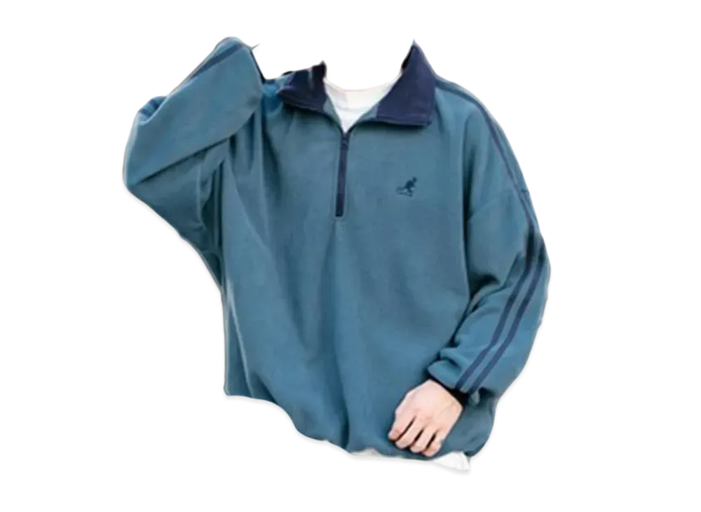 KANGOL Rocky Monroe Exclusive Micro Fleece Half Zip Sweatshirt "Blue1"
