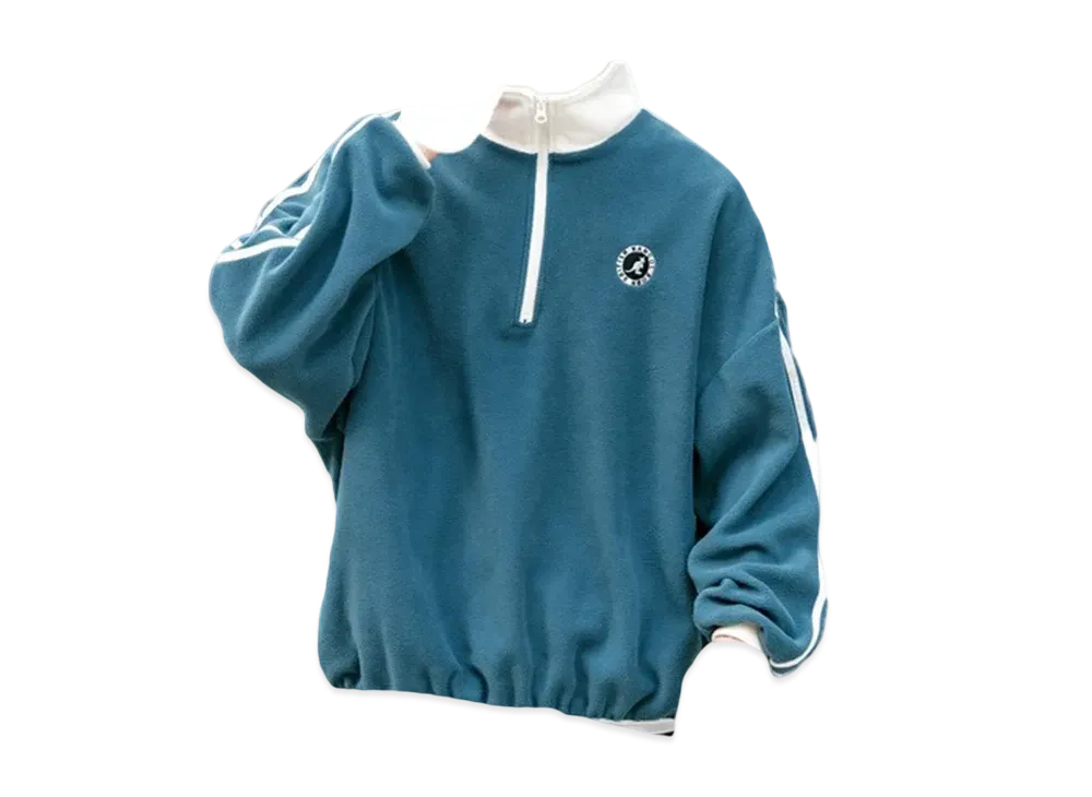 KANGOL Rocky Monroe Exclusive Micro Fleece Half Zip Sweatshirt "Blue2"