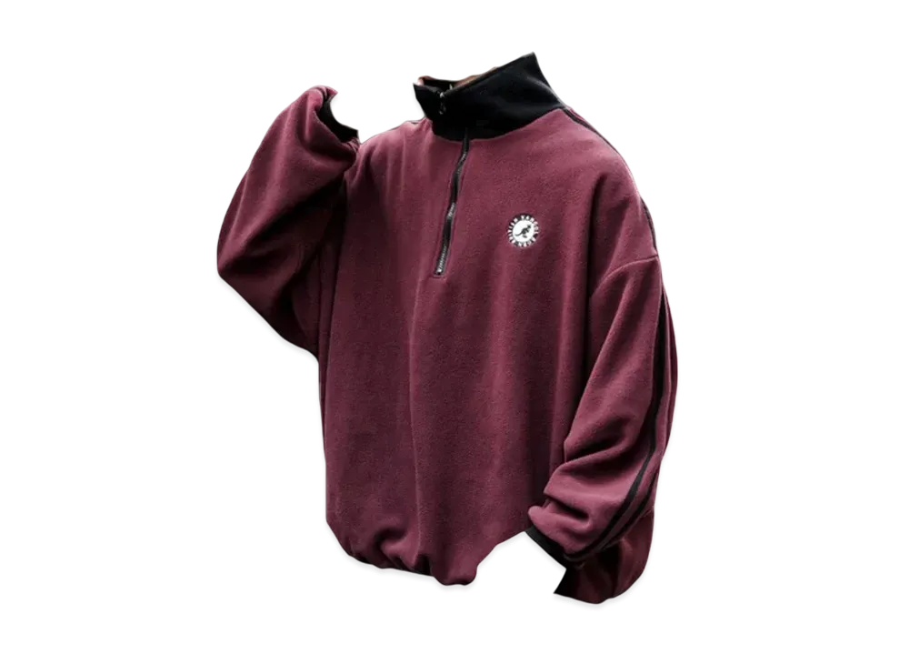 KANGOL Rocky Monroe Exclusive Micro Fleece Half Zip Sweatshirt "Bordeaux"