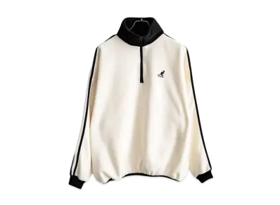 KANGOL Rocky Monroe Exclusive Micro Fleece Half Zip Sweatshirt "White1"