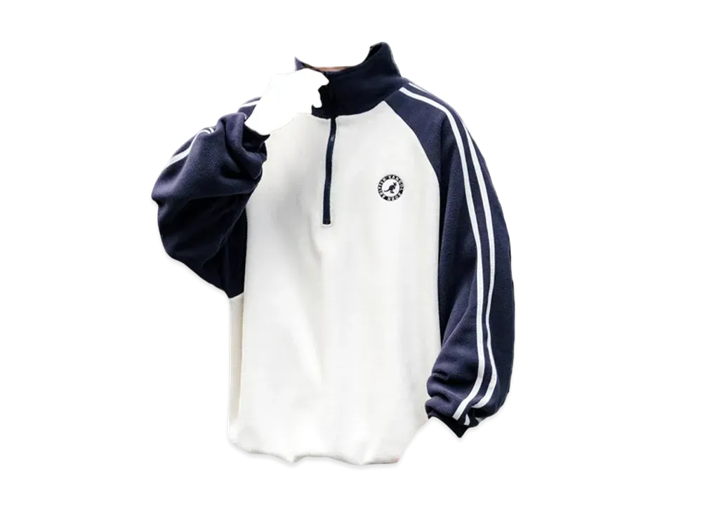 KANGOL Rocky Monroe Exclusive Micro Fleece Half Zip Sweatshirt "White4"