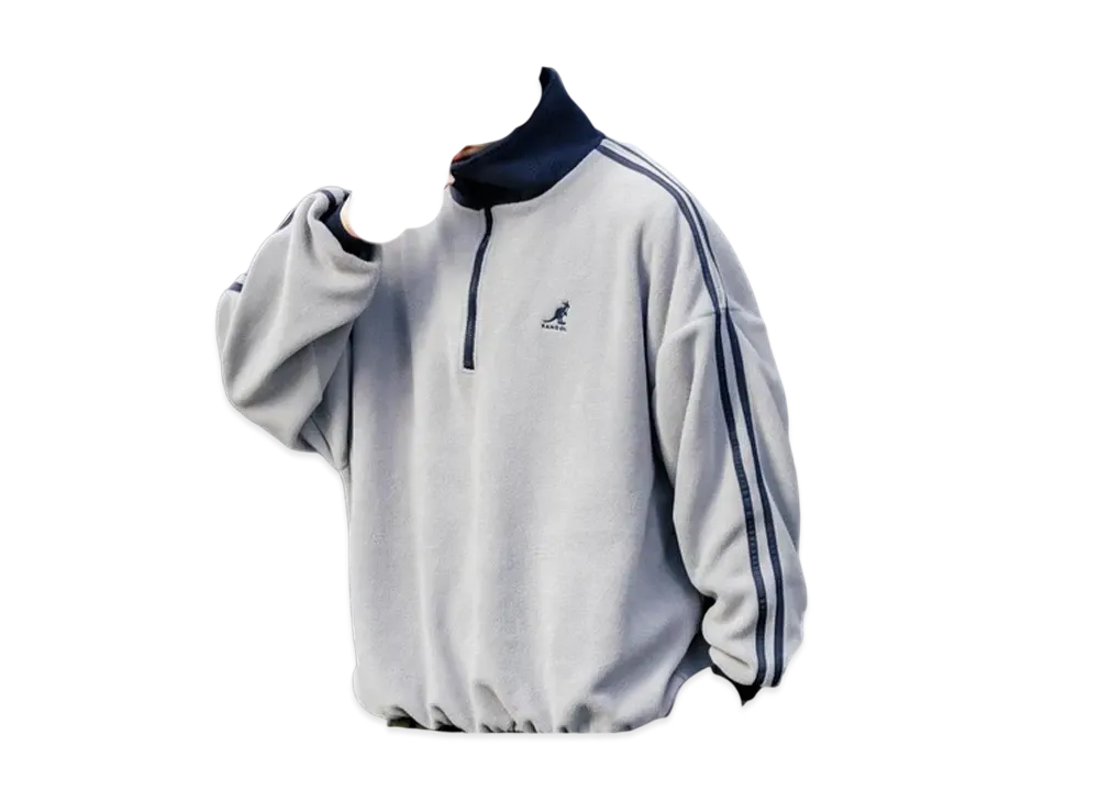 KANGOL Rocky Monroe Exclusive Micro Fleece Half Zip Sweatshirt "Grey1"