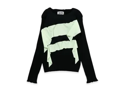 kotohayokozawa Women's Todo Wave Long Sleeve Top "Black"