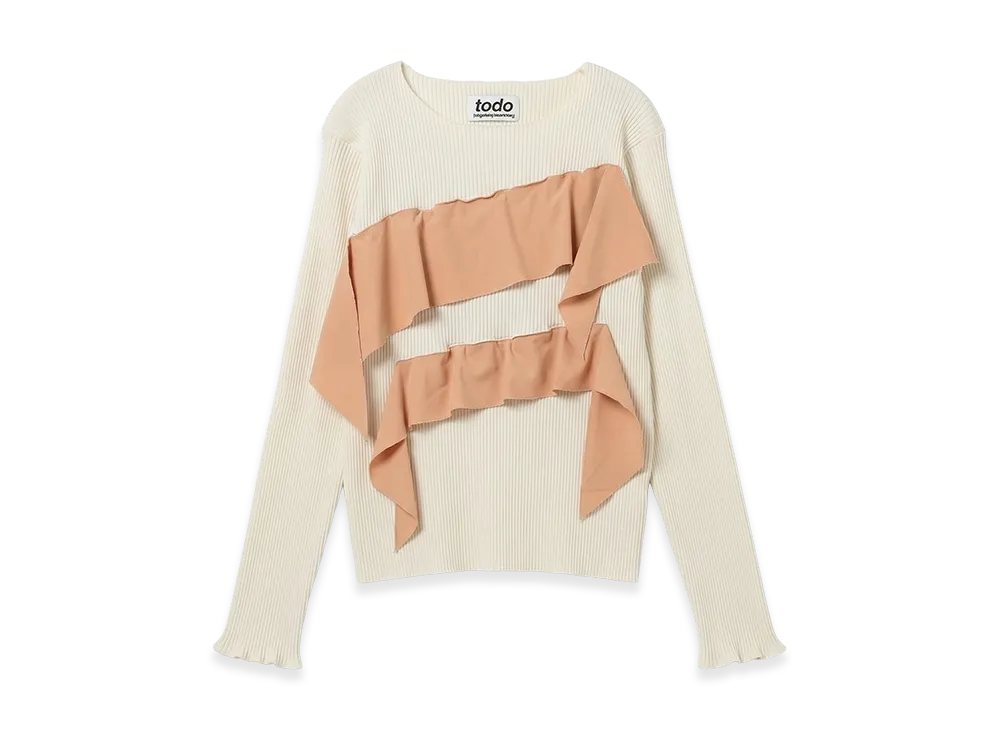 kotohayokozawa Women's Todo Wave Long Sleeve Top "Ivory"