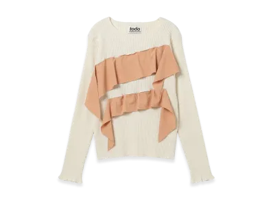 kotohayokozawa Women's Todo Wave Long Sleeve Top "Ivory"