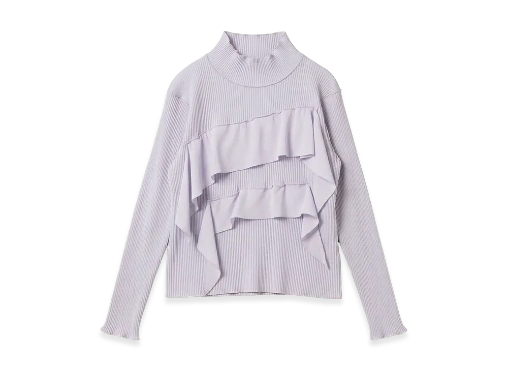 kotohayokozawa Women's Todo Wave Long Sleeve Top Highneck Type "Purple"