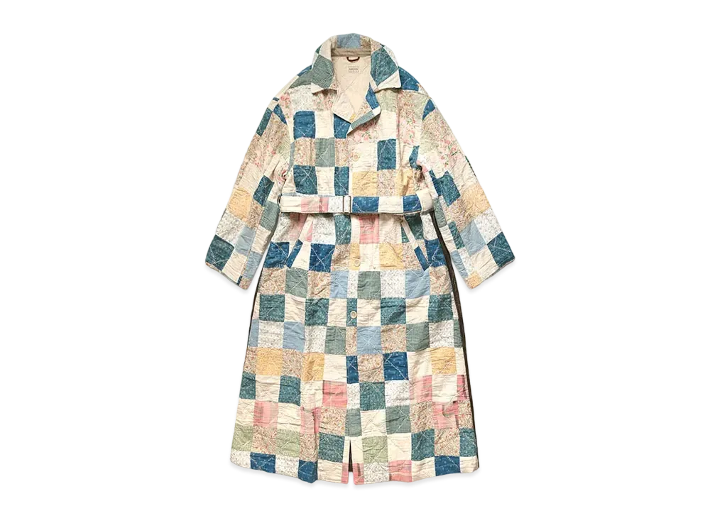 KAPITAL AMERICAN KILT NYLON QUILTING BEVERK DRAGGING COAT"Quinity"