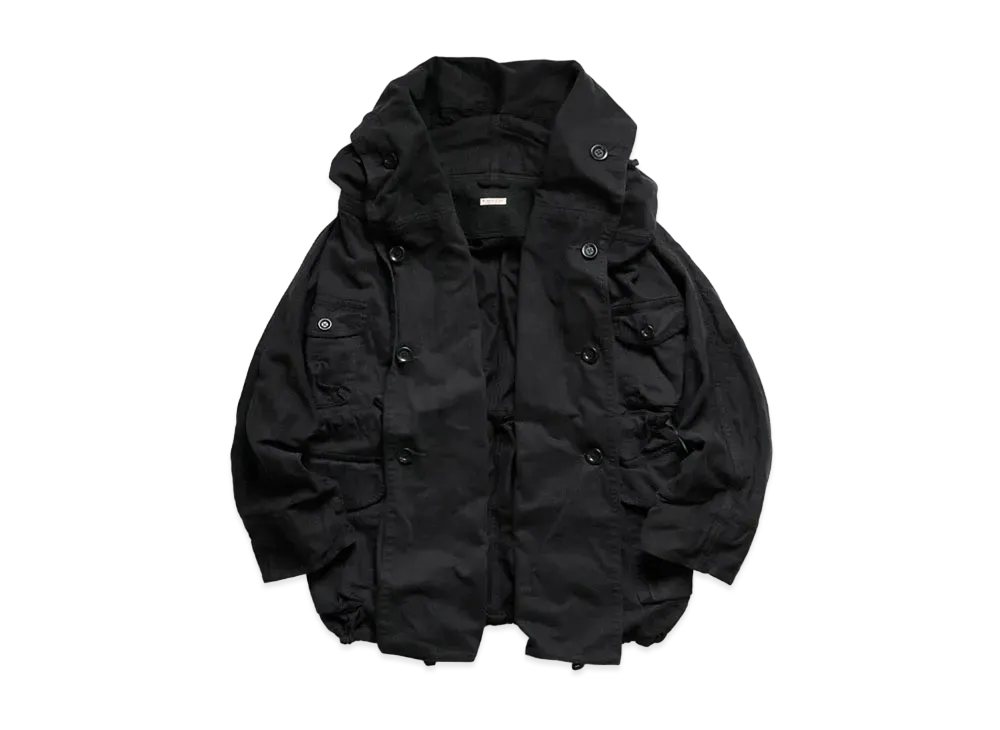KAPITAL OR FLUFFY HAIR RING COAT "Black"