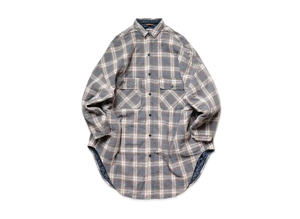KAPITAL NELCK QUILTING SLAPPY SHIRT COAT "Navy"