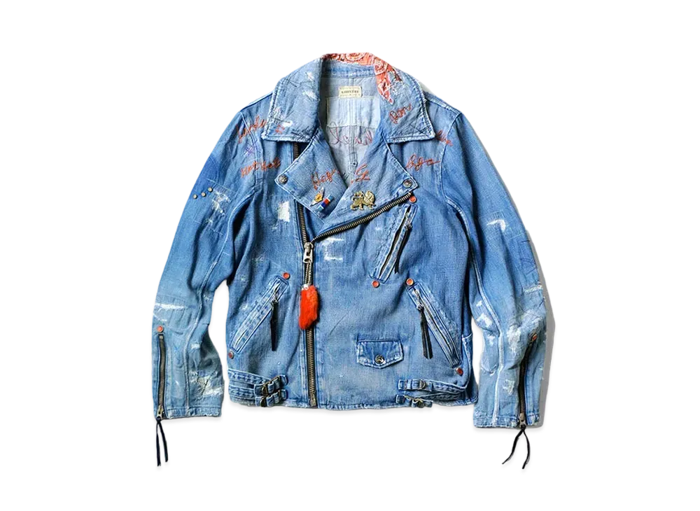 KAPITAL 11.5OZ DENIM RIDERS JACKET "Indigo"