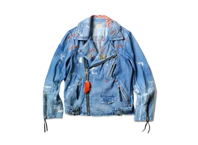 KAPITAL 11.5OZ DENIM RIDERS JACKET "Indigo"