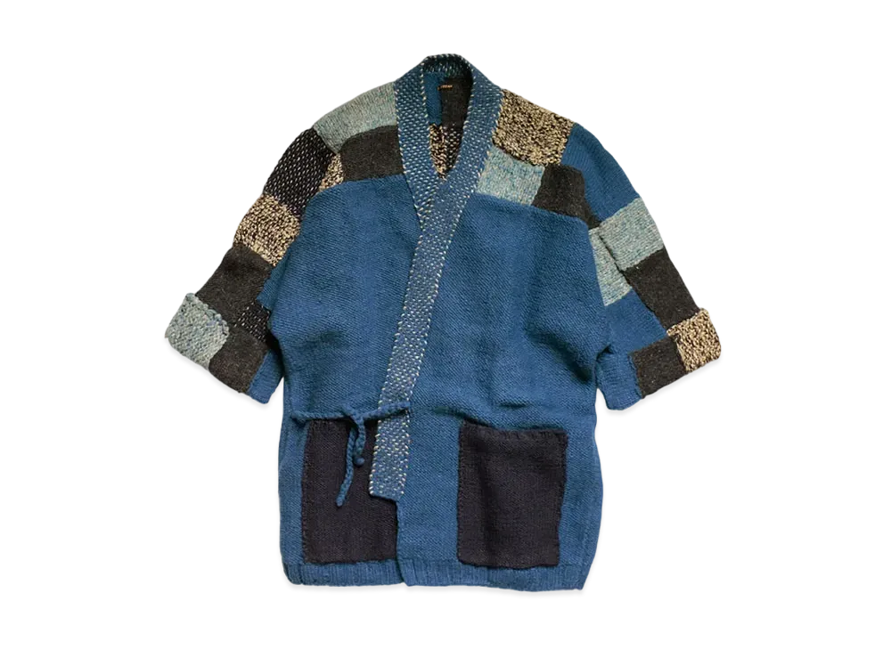 KAPITAL HAND KNIT TSUGI HAGI KESA CARDE "Navy"