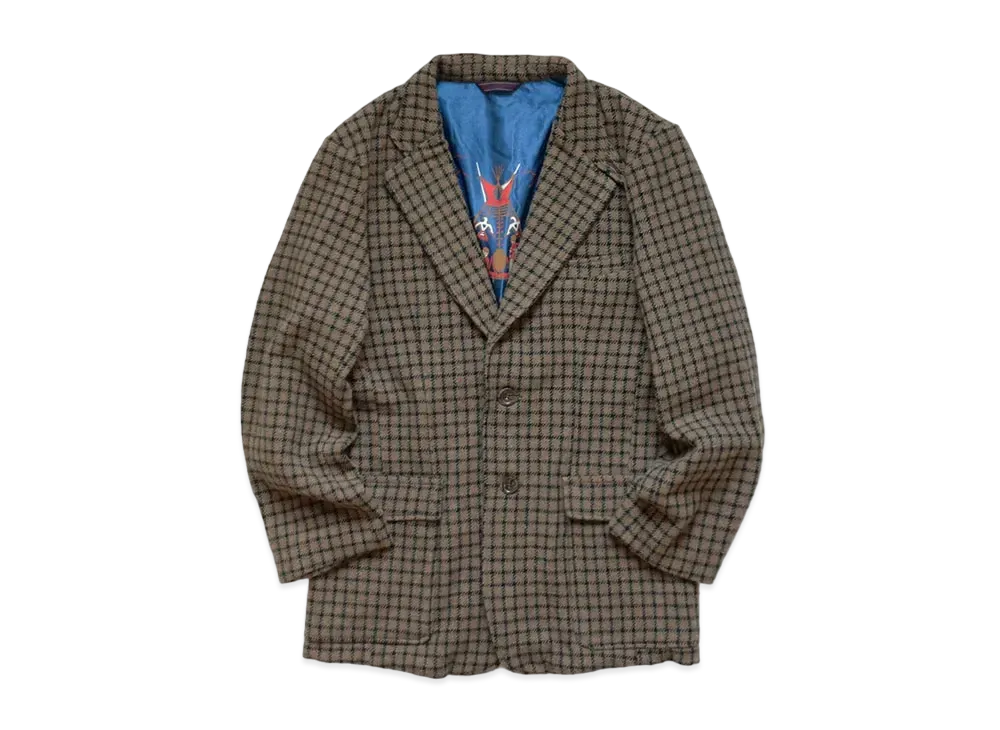 KAPITAL WOOL CHECK DOVER JACKET "Khaki"