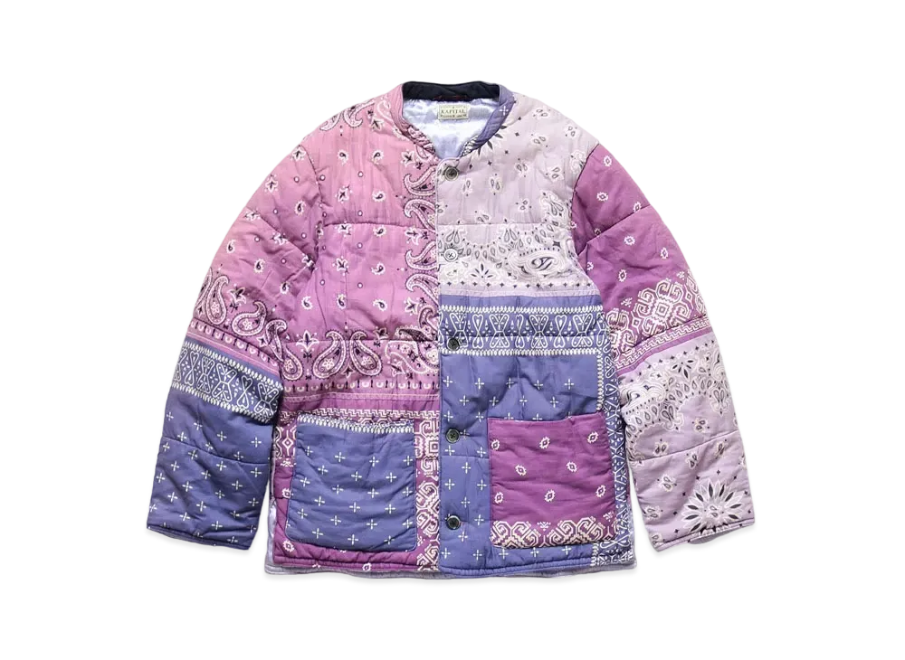 KAPITAL GAUZE BANDANA PATCHWORK QUILTS BLOUSON "Light Purple"