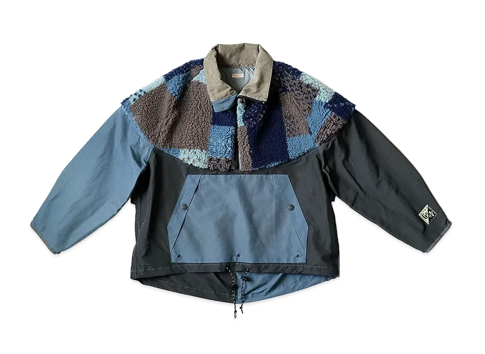 KAPITAL 60/40 CROSS x TSUGI HAGIGI FLEECE HUTTE ANOLAK "Navy"