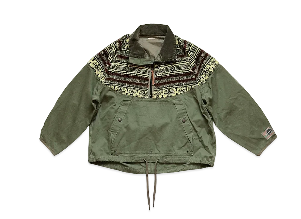 KAPITAL CINO X BIRDS EYE FLEECE NORDIC ANOLAK "Khaki"