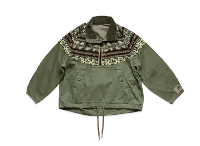 KAPITAL CINO X BIRDS EYE FLEECE NORDIC ANOLAK "Khaki"