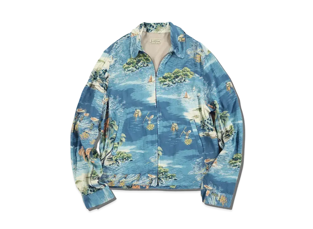 KAPITAL KAMEHAMEHALAYON DRIZLER JACKET "Blue"