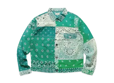 KAPITAL GAUZE BANDANA PATCHWORK 1ST JACKET "Green"